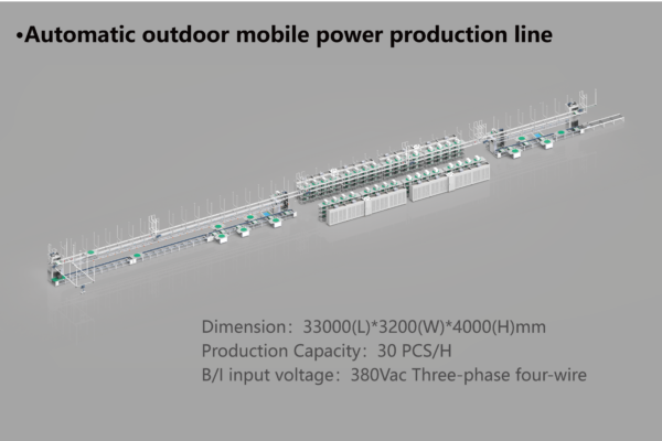 Automatic outdoor mobile power production line